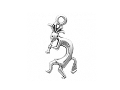 Sterling Silver Kokopelli Left Facing Charm with Jump Ring