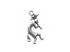 Sterling Silver Kokopelli Right Facing Charm with Jump Ring
