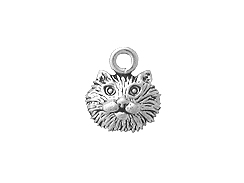 Sterling Silver Cat Head Charm with Jump Ring