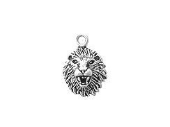 Sterling Silver Lion Head Charm with Jump Ring
