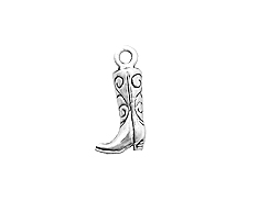 Sterling Silver Cowboy Boot Charm with Jump Ring
