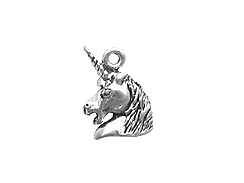 Sterling Silver Unicorn Head Charm with Jump Ring