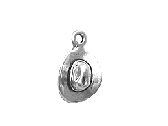 Sterling Silver Cowboy Hat Charm with Jump Ring Bulk Pack of 50
