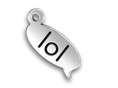 Sterling Silver LOL Text Chat Charm  with Jumpring