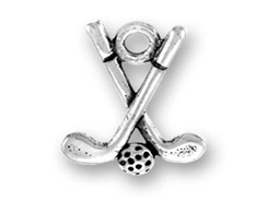 Sterling Silver Golf Clubs with Ball Sterling Silver Charm