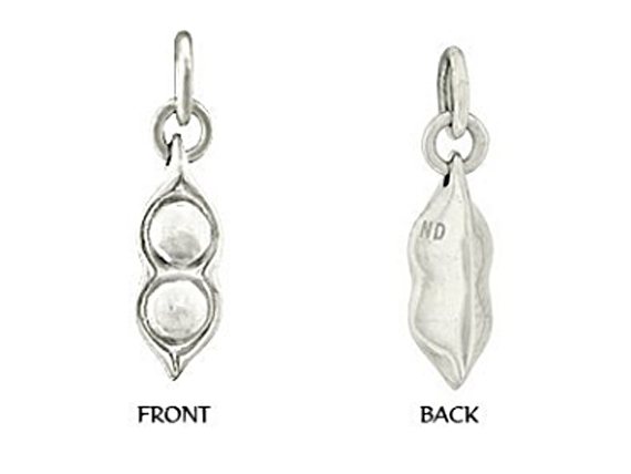 Two Peas in a Pod Charm <b>Silver Plated Bronze Charm </b>