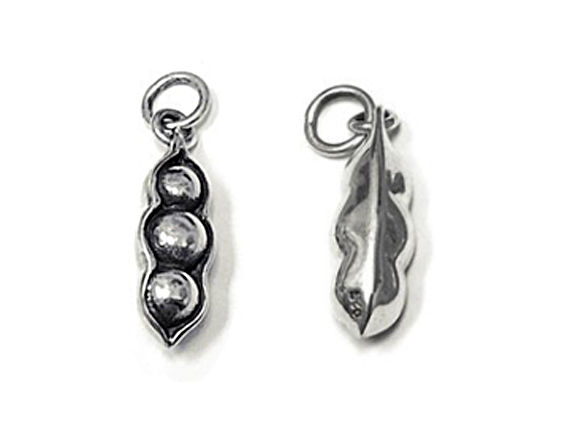 Three Peas in a Pod Charm Sterling Silver