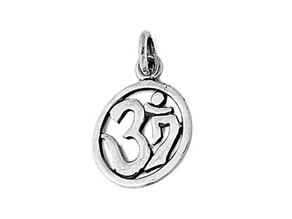 Sterling Silver Om Charm (round ring)