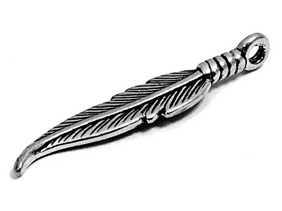 1.5" Feather Sterling Silver Charm