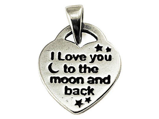 Sterling Silver I Love You to The Moon and Back Charm