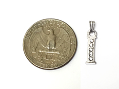 16mm Sterling Silver with SWAROVSKI Rhinestones Letter Charm - I