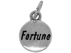 Sterling Domed Message Charm - FORTUNE