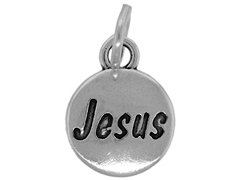 Sterling Domed Message Charm - JESUS