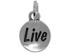Sterling Domed Message Charm - LIVE