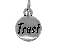 Sterling Domed Message Charm - TRUST