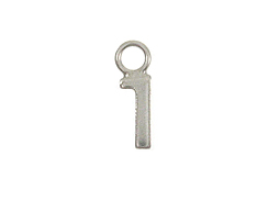 9mm Sterling Silver Number Charm -  1 