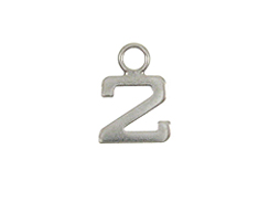 9mm Sterling Silver Number Charm -  2 
