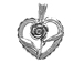 Sterling Silver Heart with Rose Charm 