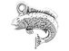Sterling Silver Bass Fish Charm 