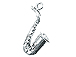 Sterling Silver Saxophone Charm 