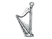 Sterling Silver Harp Charm 