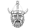 Sterling Silver Viking Head Charm 