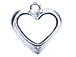 Sterling Silver Open Beveled Edge Heart Charm 