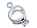 Sterling Silver Wedding Ring Set with Clear Crystal Charm 