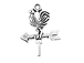 Sterling Silver Rooster Weather Vane Charm 
