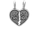 Sterling Silver Breakaway Heart with Best Friends Charm 