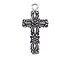 Sterling Silver Floral Cross Charm 