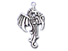 Sterling Silver Right Facing Dragon Charm 