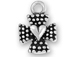 Sterling Silver Heart On Maltese Cross Charm jumpring included Charm with Jumpring