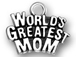 Sterling Silver World' s Greatest Mom Charm jump ring included Charm 