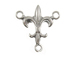 Sterling Silver Fleur De Lis Rosary Center Pendant with Jumpring