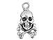 Sterling Silver Skull & Cross Bones Charm with Jump Ring