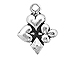 Sterling Silver Card Suit Charm with Jump Ring