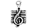 Sterling Silver Treble Clef Music Charm with Jump Ring