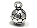 Sterling Silver 3D Soccer ball Charm 1.16gm  8.6mm w loop, diam 5.8 to 6mm