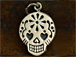 Mexican sugar skull charm Sterrling silver