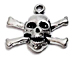 Skull and Cross Sterling Silver charm
