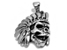 Indian Head Skull with Headress Sterling Silver Charm