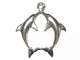 Sterling Silver Dolphins Kissing Charm 