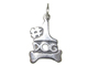 Sterling Silver #1 Dog with Bone Charm 