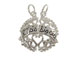 Sterling Silver Heart with Lil Sis-Big Sis Breakaway Charm 