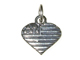 Sterling Silver Heart with Stars & Stripes Charm with Jumpring