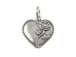 Sterling Silver Heart with Rose Charm with Jumpring