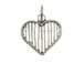 Sterling Silver Line Heart Charm with Jumpring