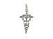 Sterling Silver Caduceus Charm with Jumpring