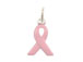 Sterling Silver Pink Enamel Breast Cancer Awareness Ribbon Charm with Jumpring